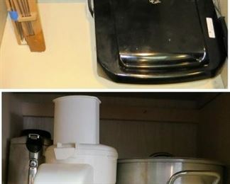 George Forman Grill, Juicer, Kabob sticks, canning pot