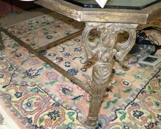 brass and glass coffee table