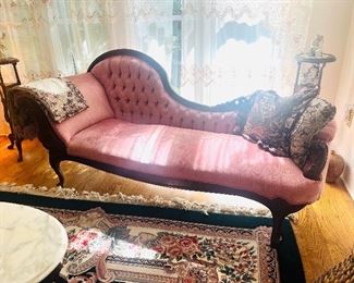 Victorian tufted lounging parlor chaise