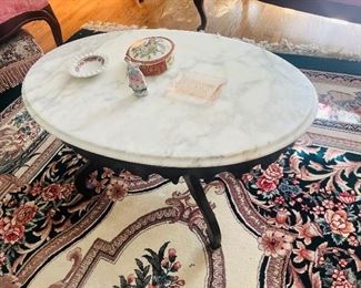 Antique marble top coffee table