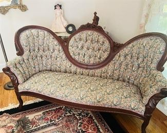 Victorian tufted cameo sofa
