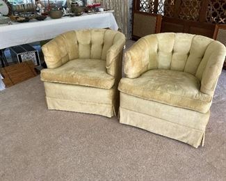 PAIR OF UPHOLSTERED MCM CLUB CHAIRS