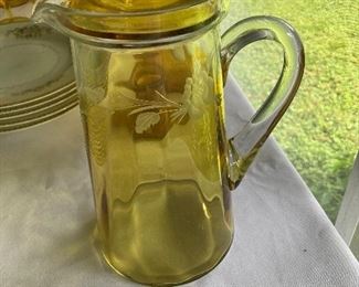 MCM OLD DEARBORN PATTERN AMBER PITCHER