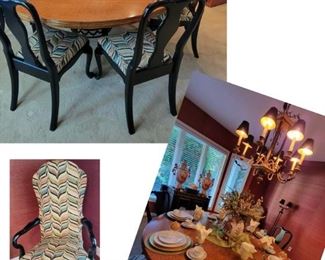 Large dining table undressed and dressed!