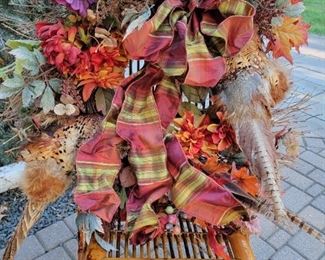 Pheasant wreath, just needs a little futzing