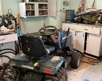 Craftsman tractor (comes with mower deck; grass collection misc)