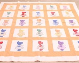 7 - Vintage hand stitched quilt - Dutch girl 77 x 77