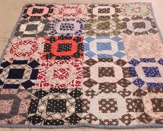 13 - Vintage hand stitched quilt 78 x 64