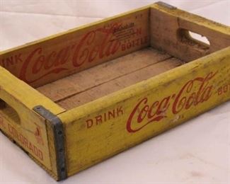35 - Coca-Cola yellow crate 5 x 18 1/2 x 12