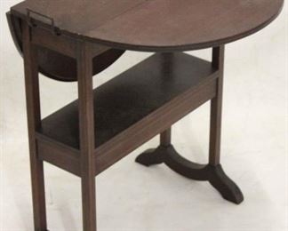 45 - Vintage drop leaf petite table w/ handles 25 x 21 x 9