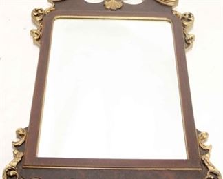 48 - Vintage carved wall mirror w/ gold trim 48 x 27 1/2
