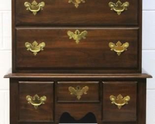 51x - Harden 2-Part Lingerie Chest - Mahogany Queen Anne w/ key 60 x 25 1/2 x 16