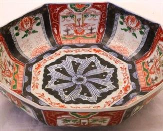 115 - Oriental octagonal porcelain bowl 3 1/2 x 12"