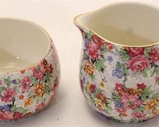 228 - Lord Nelson Marina chintz creamer & sugar set
