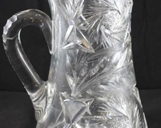 230 - Early brilliant cut crystal pitcher 9"