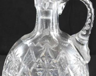 234 - Early brilliant cut crystal decanter 10 1/2 stopper is in good condition