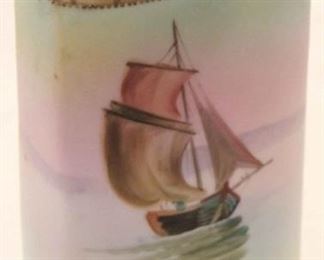 265 - Nippon hand painted tobacco jar with lid 6"