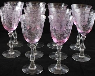 281 - 10 Pc Fostoria Navarre Wisteria wine stems