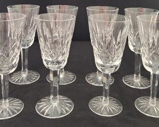 286 - Set of 8 Waterford crystal cordial stems - signed