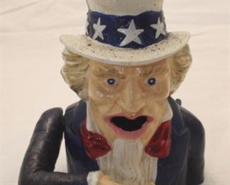 289x - Uncle Sam Cast Iron Bank - 8" tall
