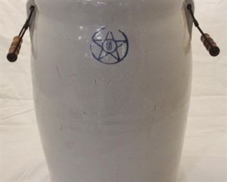 295 - 6 Gallon Stoneware Crock w/ Lid 17.5 x 16