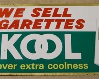 305x - Vintage Kool Cigarettes Metal Sign-some scratches 30" w x 12" h