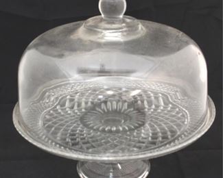 306xx - Glass Cake Stand w/ Lid - 13 x 11