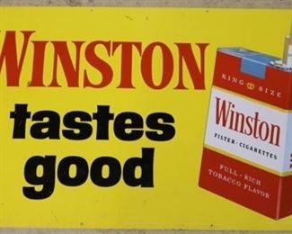 312x - Vintage Metal Winston Cigarette Sign 22" x 14"