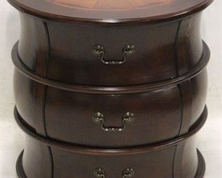 314 - Butler Specialty inlaid drum table 28 x 24