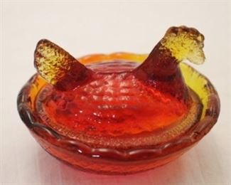 317x - Glass Hen on Nest - 2.5 x 2