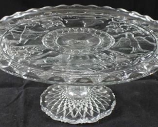 325 - Bird & Strawberry crystal cake stand 4 x 9