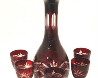 328x - 6-pc Decanter Set w/ 5 Glasses glasses - 4.5 tall decanter - 14.5 tall