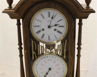 341 - Ridgeway oak double dial calendar clock 28 x 15 1/2 x 6 Fashion clock style