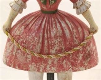 347 - Wooden carved girl figurine - marked Italy 20 x 9 x 5