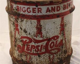 357 - Vintage Pepsi Cola metal can 17 x 16