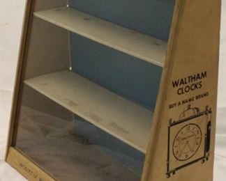 379 - Waltham Clocks display cabinet 18 x 16 x 7