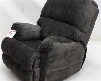 385 - New Lane recliner - dark gray cloth upholstery 42 x 37 x 38