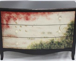 389 - New bow front 3 drawer painted front chest 31 1/2 x 44 x 17