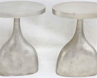396 - Pair Alden Parkes funnel accent tables 21 x 17 x 10