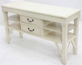 398 - New painted 2 drawer console table Hardware attached 30 x 51 1/2 x 17 1/2
