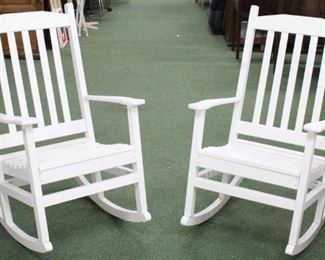 402 - New pair Amish made white painted porch rockers 40 x 31 x 25