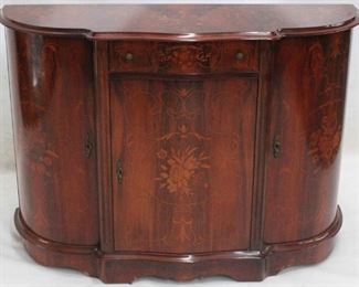 416 - French marquetry inlaid credenza 34 x 46 1/2 x 15 1/2 small chips at base