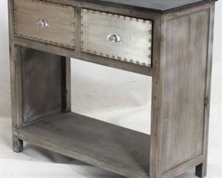 424 - Guildmaster new double drawer console stand Metal accents 34 x 38 x 16 1/2
