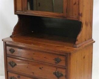 428 - Vintage knotty pine 2 part hutch by Unique 70 x 35 x 20