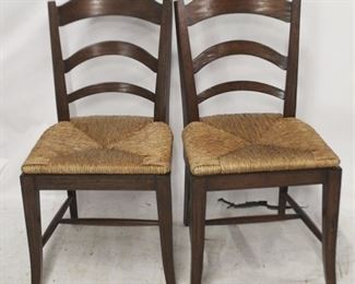 459 - Pair rush seat side chairs 40 x 20 x 19 1/2