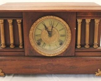 503 - Ingraham Mantle Clock 18" x 7" x 11" has pendulum