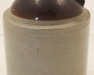 510 - Brown & white stoneware jug 12" x 6 1/2"