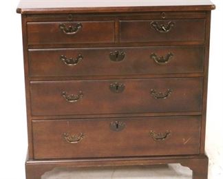 590 - Kittinger 2 over 3 bachelor chest w/ pull out 30 x 30 x 17 1/2 scratched top