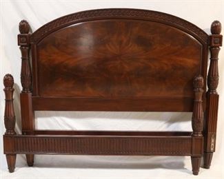 592 - Henkel Harris Mahogany 197 Low Post Queen bed Headboard 53 1/2" tall x 65"