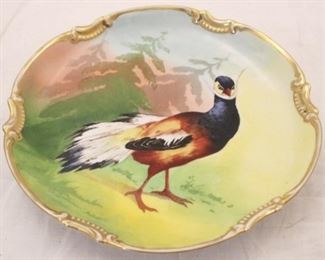 633 - Coronet Limoges Hand Painted Bird Plate 10" round